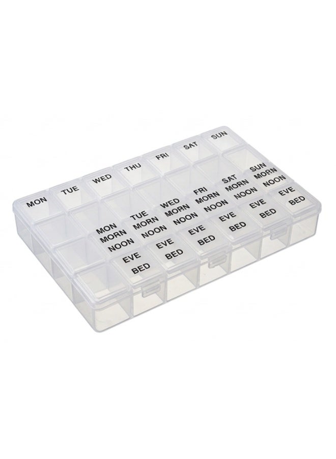 DAISO 7-Day Pill Case | Weekly Medication Organizer with 28 Compartments - Image 3