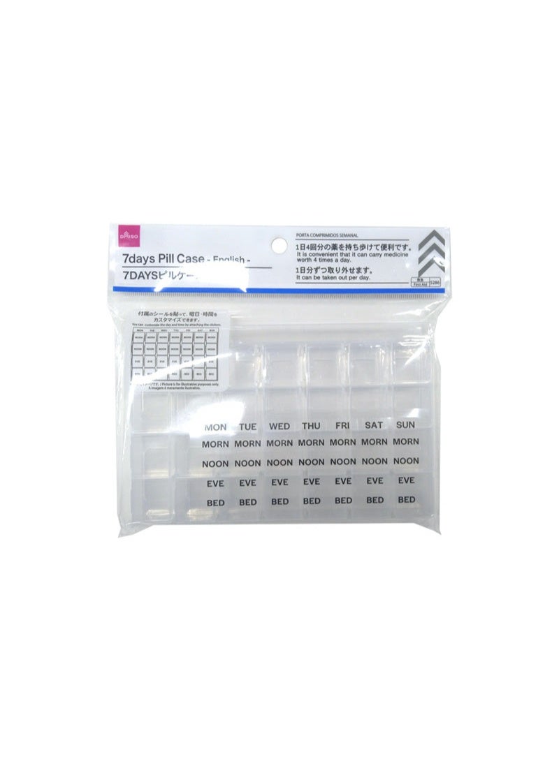 DAISO 7-Day Pill Case | Weekly Medication Organizer with 28 Compartments - Image 2