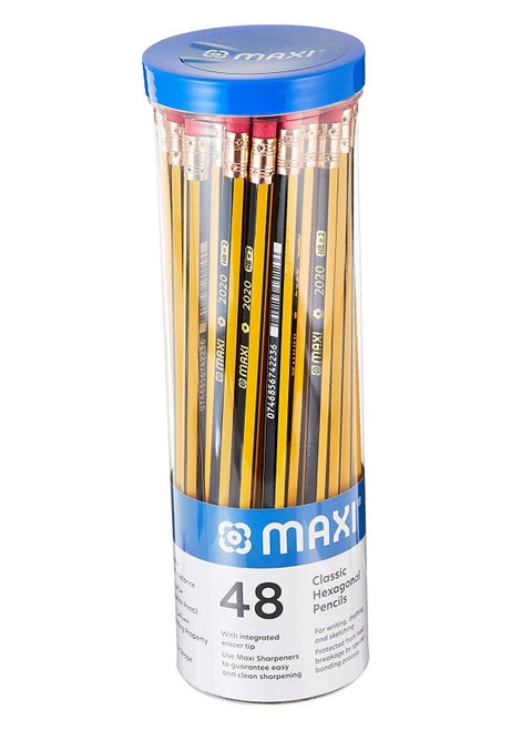 48-Piece Hexagonal Pencil With Eraser