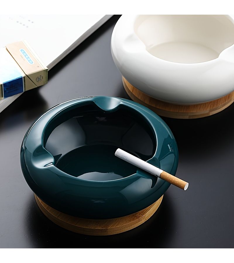 Small White Ceramic Cigar Ashtray Modern Minimalist Windproof Home Decor - Image 3