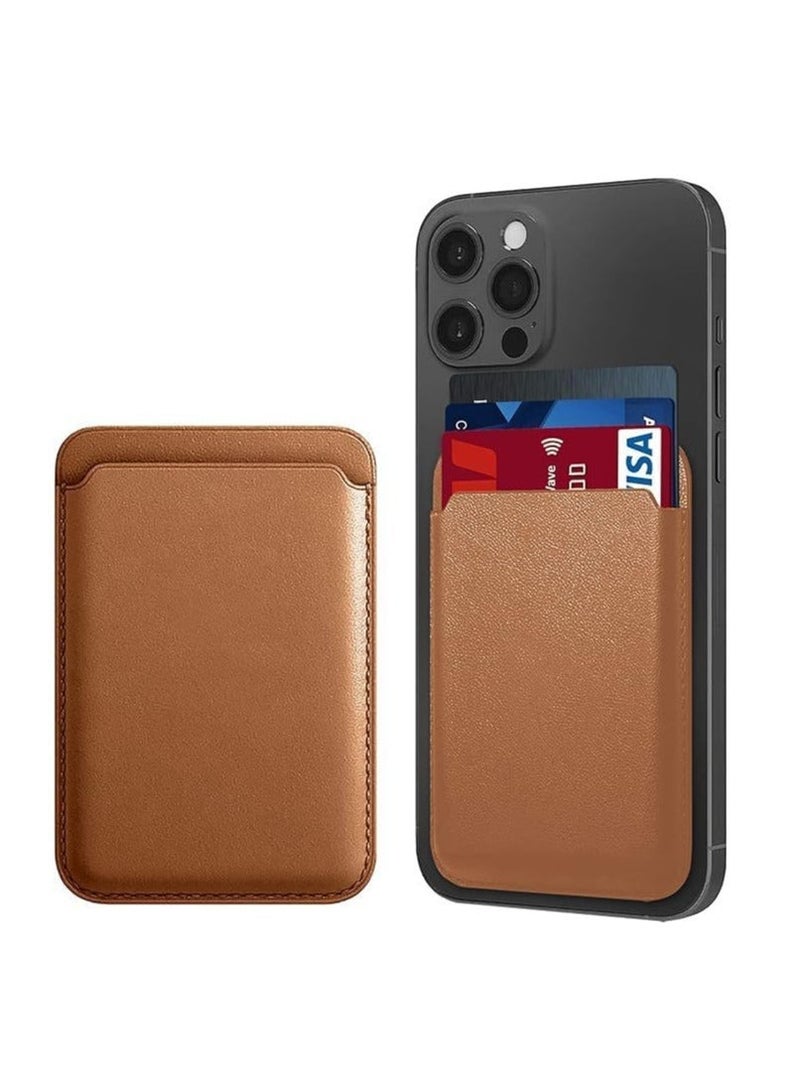 Magsafe Magnetic Finewoven Wallet Card Holder Compatible with Apple MagSafe Wallet for iPhone 14 Pro Max/14 Pro,Mag Safe Wallet for iPhone 13 Pro Max/13 Pro/13/Mini/iPhone 12 Series (Brown) - Image 2