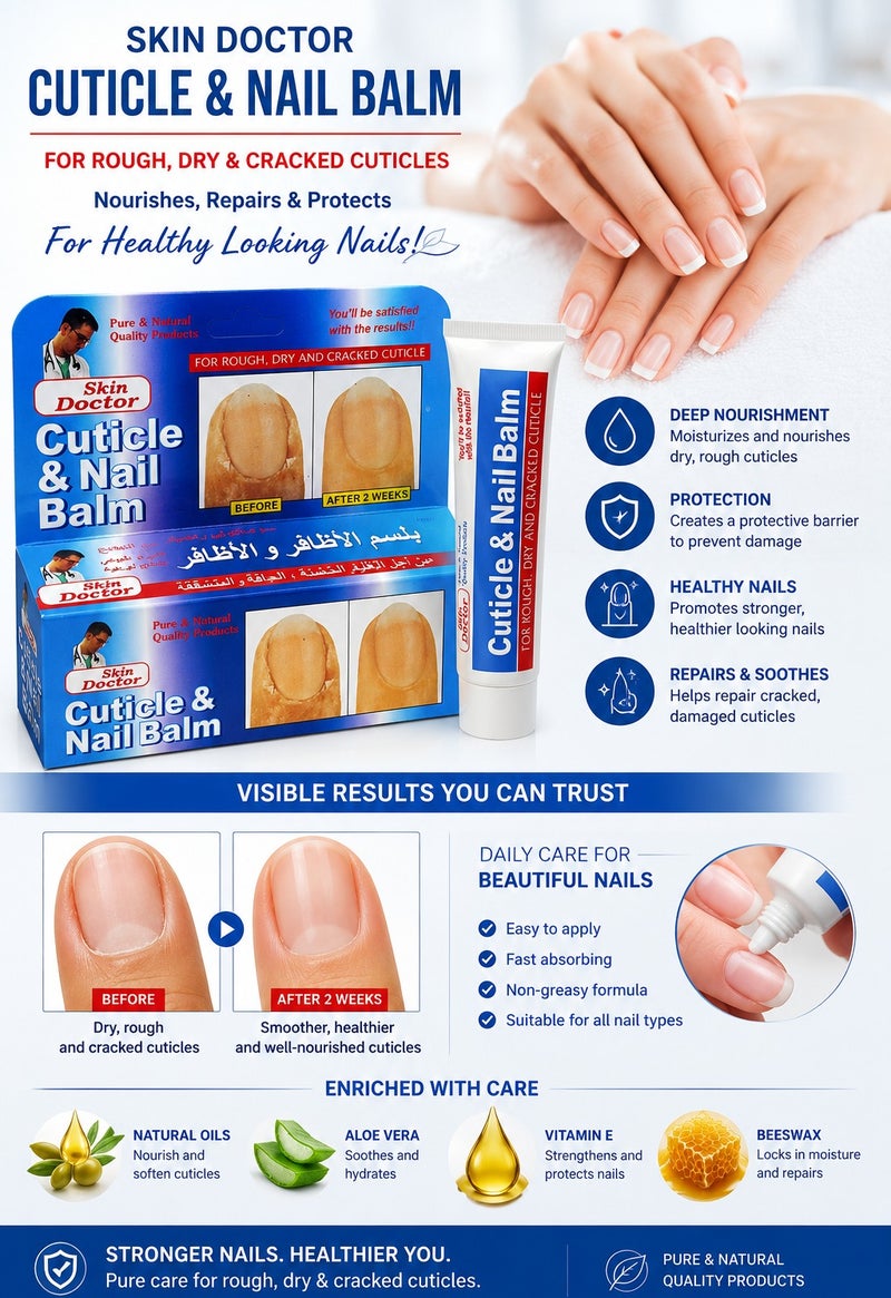 Herbal Skin Doctor Skin Doctor Cuticle & Nail Balm for Rough Dry and Cracked Cuticles Tube Balm Nail Care Moisturizing Treatment - Image 2