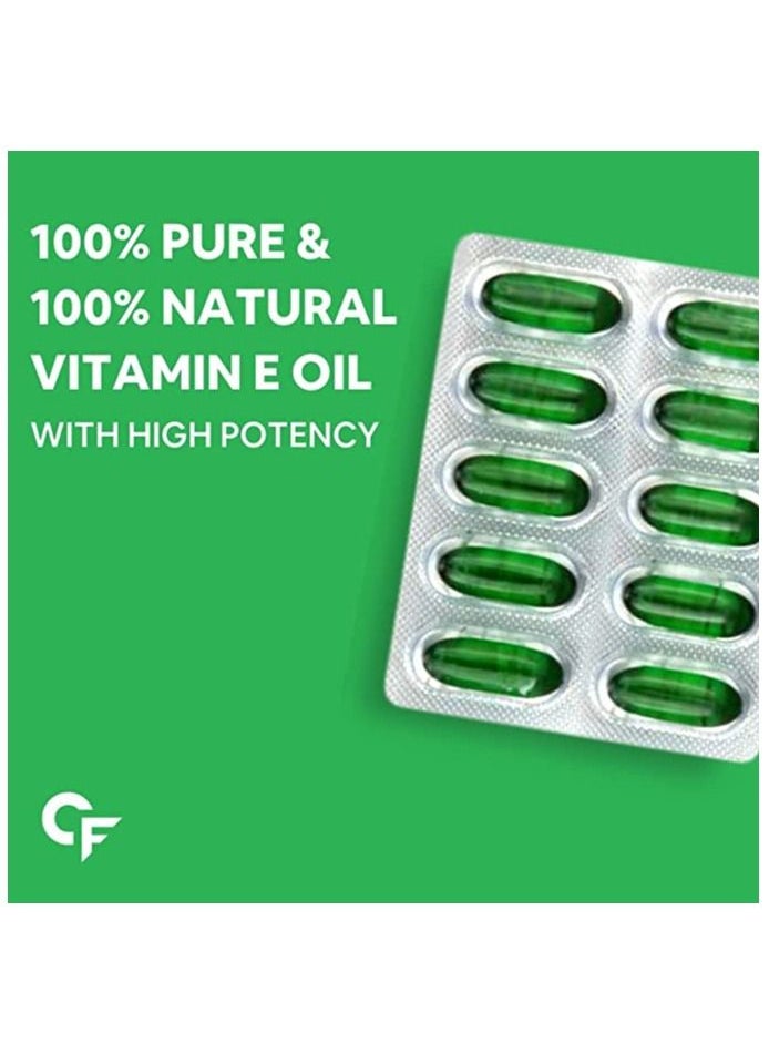 CF - CF Vitamin E 400mg Capsules for Face and Hair 100% Natural Vitamin E Paraben Free - Image 1