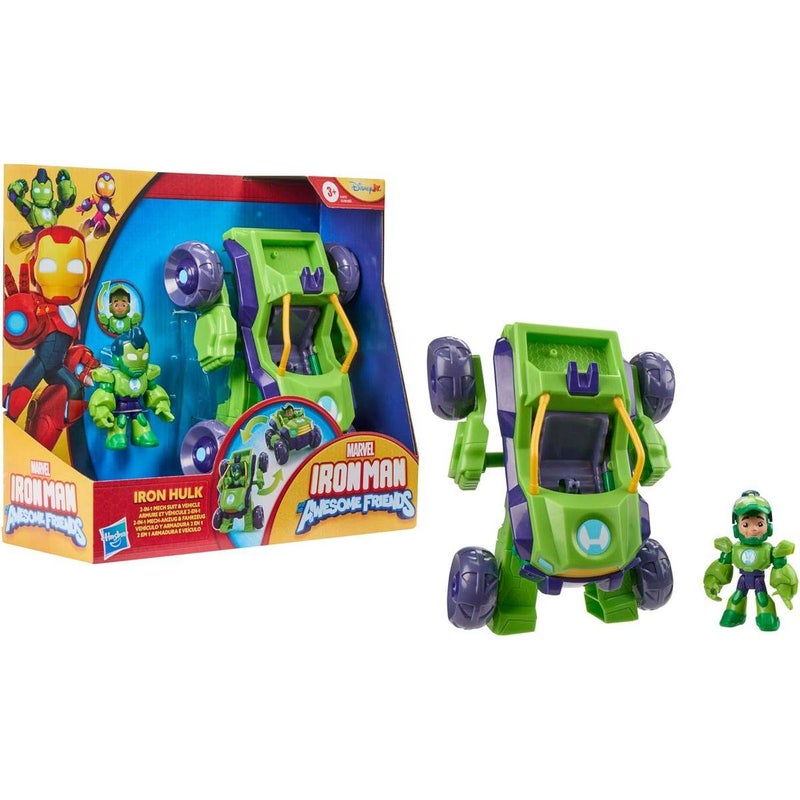 Marvel Iron Man and His Awesome Friends Iron Hulk 2-in-1 Mech Suit & Vehicle Playset (7.6 cm) - Image 2