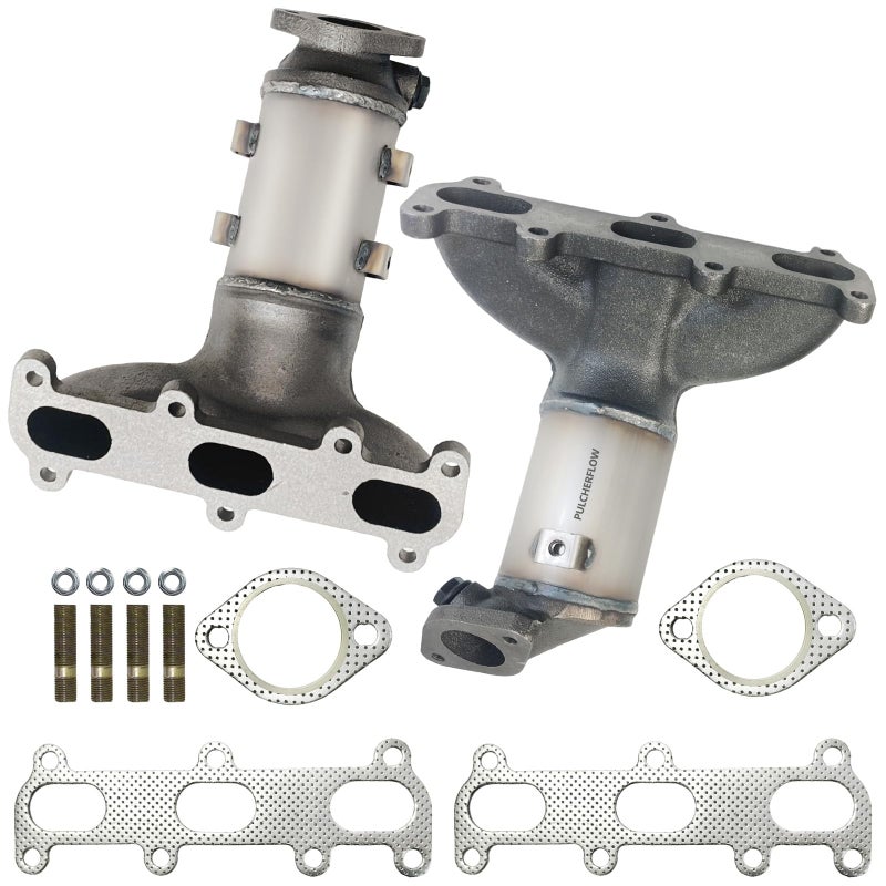 PULCHERFLOW Left  Right Catalytic Converter Compatible with 2007 2008 2009 Hyundai Santa Fe 27L High Performance EPA Compliant