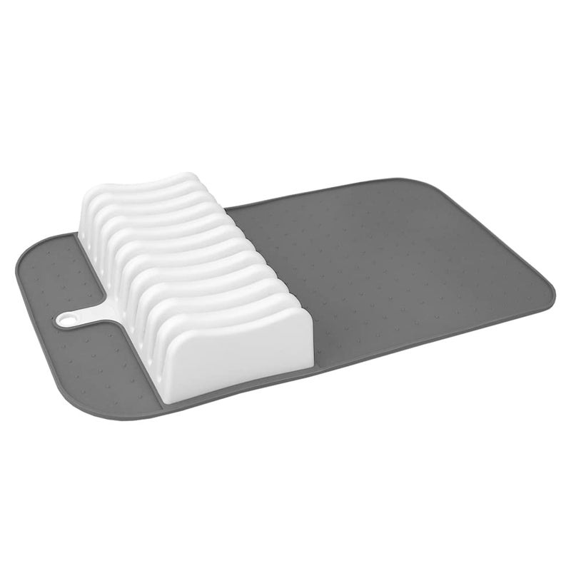 Home Basics 11 Slot Kitchen Knife Storage Mat (Grey/White), By Home Basics | Kitchen Knife Storage For Steak, Pairing, and Santoku Knives | Knive Storage For Drawer  - Image 1