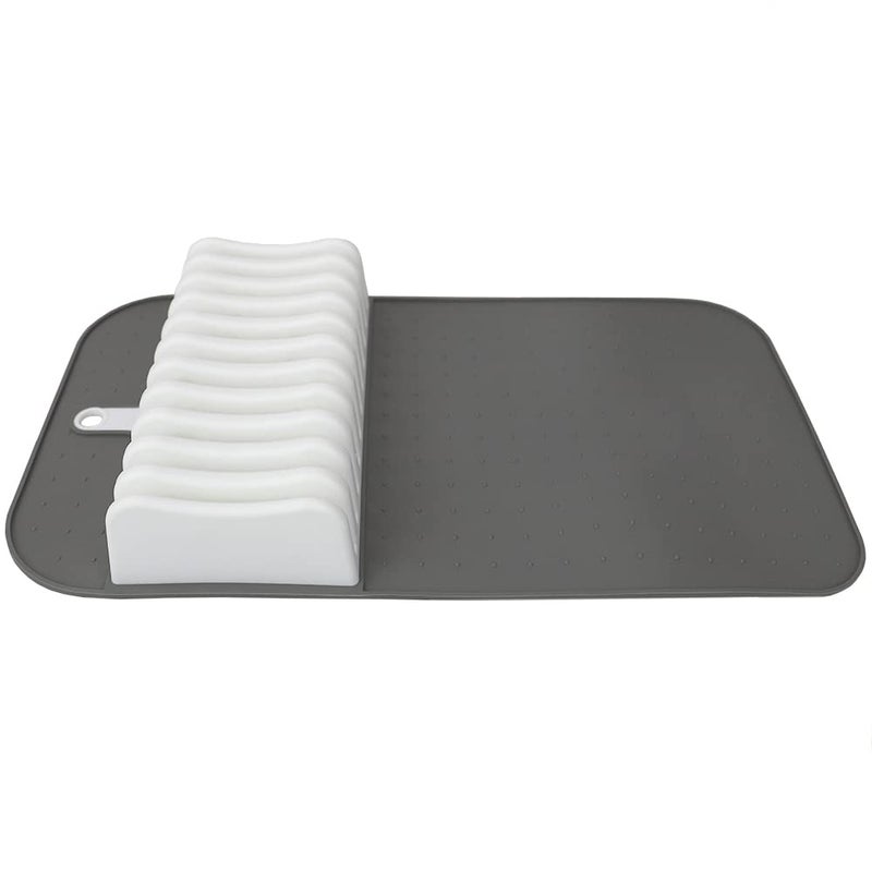 Home Basics 11 Slot Kitchen Knife Storage Mat (Grey/White), By Home Basics | Kitchen Knife Storage For Steak, Pairing, and Santoku Knives | Knive Storage For Drawer  - Image 3