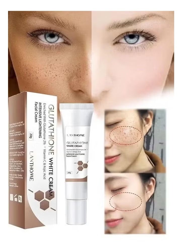 Lanthome Glutathione White Cream Facial Dark Spots Remover 2% Glutathione Face Cream Whitening Moisturizing Facial Cream Face Moisturizer Facial Skin Care Cream Intensive Lightening Facial Cream 20g - Image 3