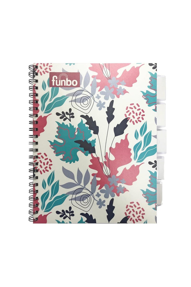 A4 Size, 150 sheets notebook with PP cover and dividers for 5 subjects