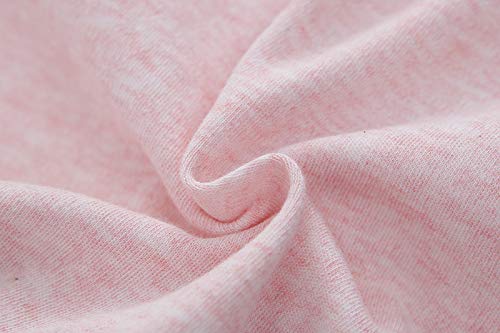 Owlivia Organic Cotton Baby Boy Girl Zip up Sleep N Play, Footless, Long Sleeve(12-18 Months, Pink Melange & Pink Heart) - Image 4