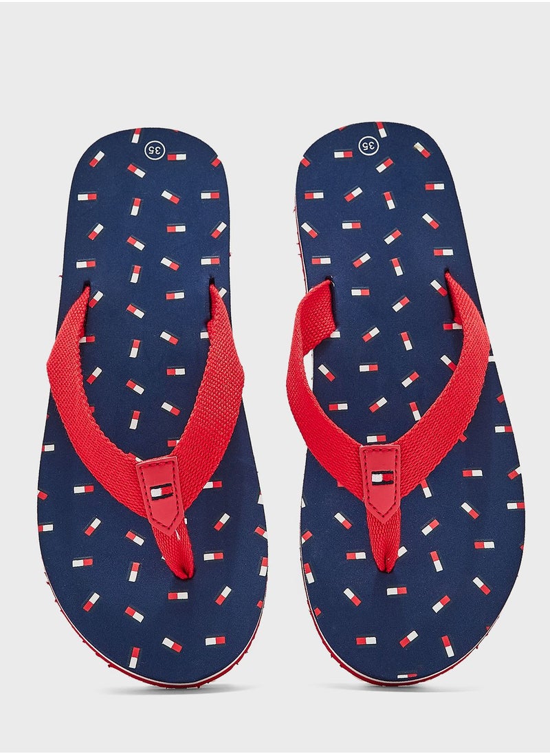 TOMMY HILFIGER - Kids Flag Flip Flops - Image 1