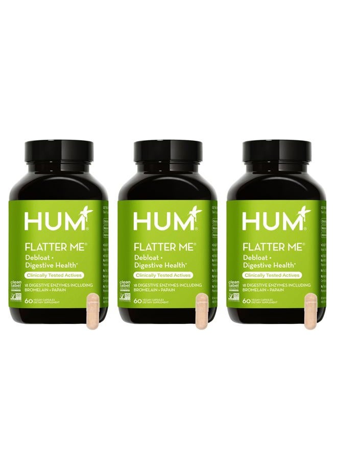 HUM Flatter Me Digestive Enzymes Bloating Supplement - Fast-Acting Bloat Relief for Digestive Health & Debloating Multi Enzyme | Bloat Pills, Anti Bloat Pills, Vegan 180 Servings - Image 1