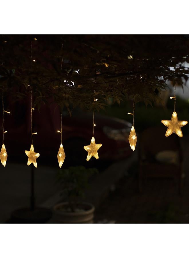 NIBEMINENT LED Star Curtain Lights 8 Modes LED Fairy String Light for Christmas Wedding Party Festivals Home Garden  - Image 5