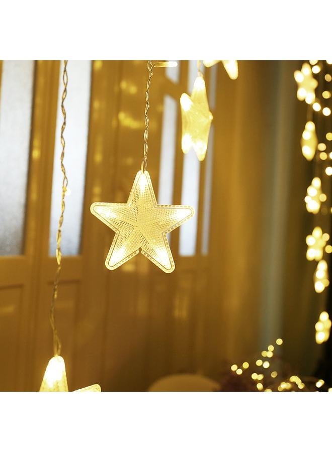 NIBEMINENT LED Star Curtain Lights 8 Modes LED Fairy String Light for Christmas Wedding Party Festivals Home Garden  - Image 4