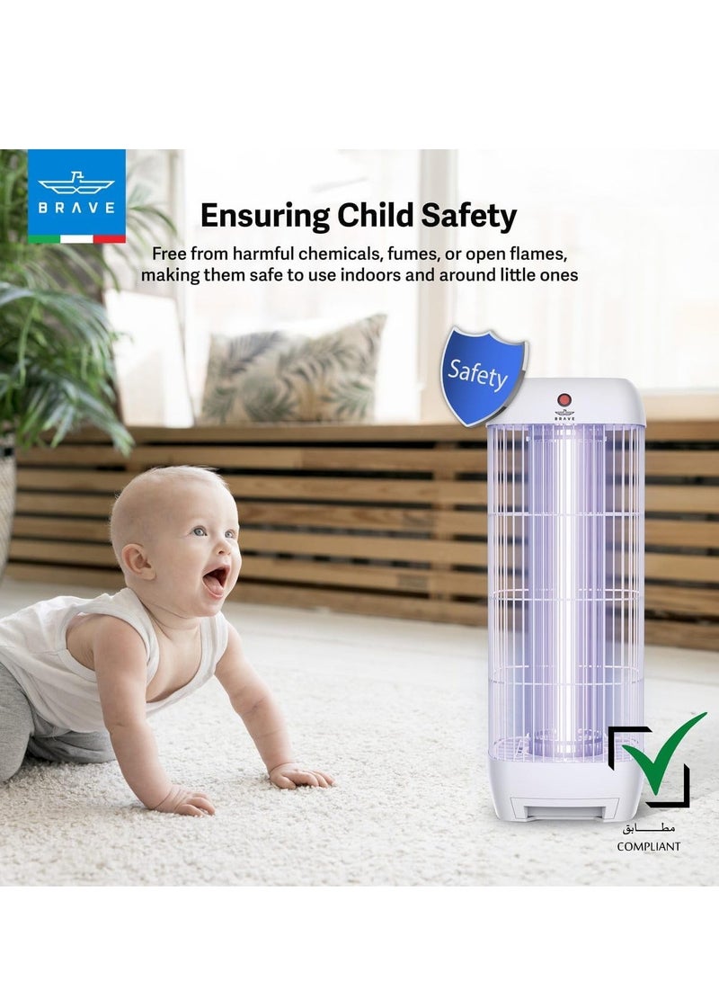 Brave Electric Insect Killer Bug Zapper 15W UV Lamp (1800V) | Powerful Mosquito Killer & Fly Trap | Silent Pest Control Light for Indoor & Outdoor Use | Home, Kitchen, Bedroom, Office, Garden, Patio & Restaurant | White - Image 3
