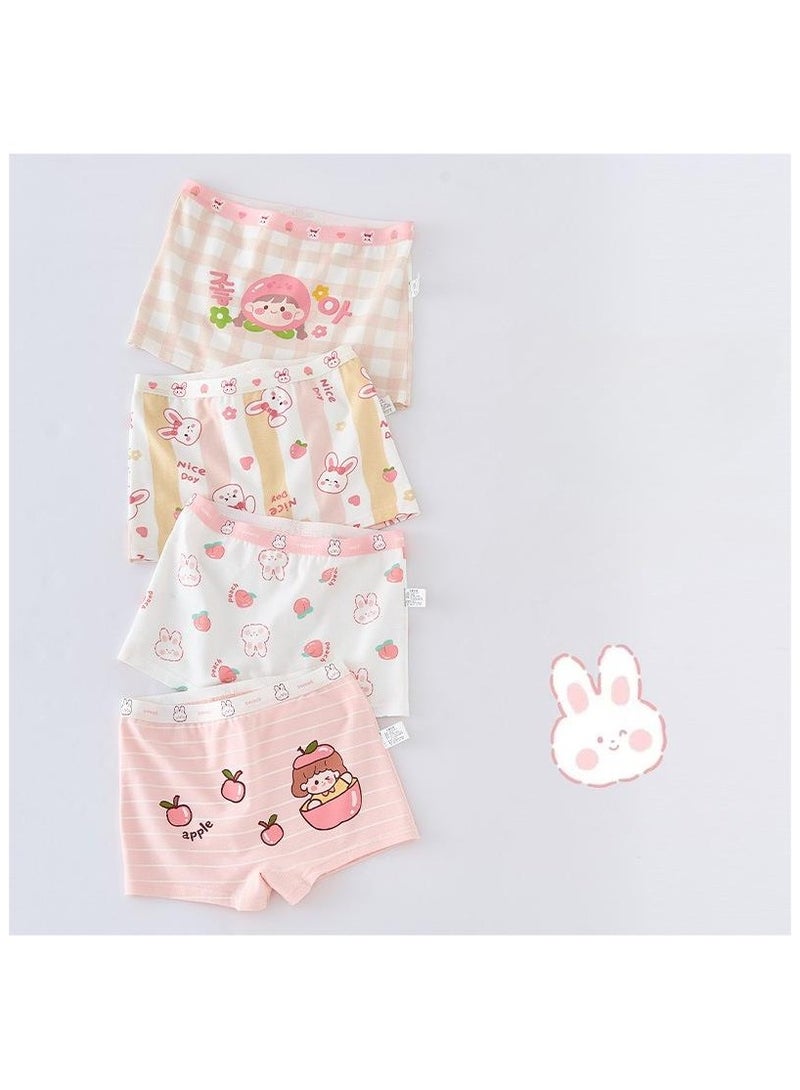 Fashionable Little Girl Cute Style Printed Four Boxer Briefs Suitable For Ages 3-10 - Image 1