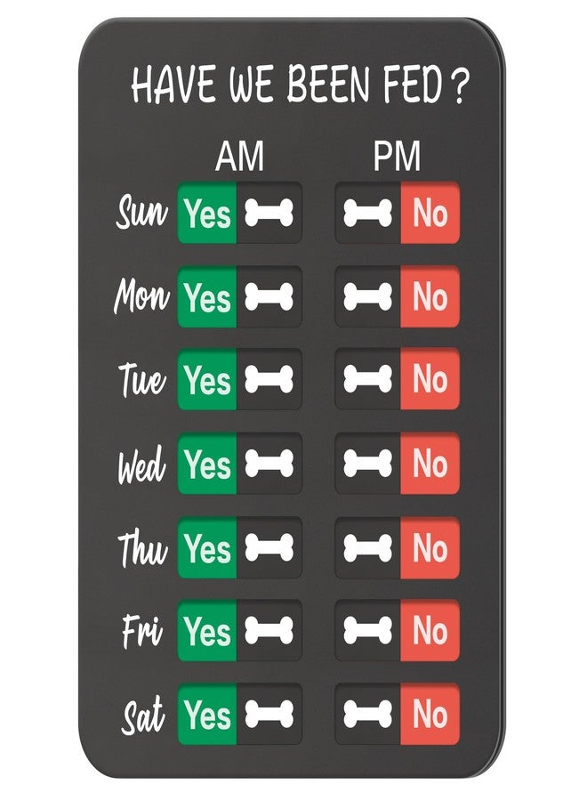 EliteSign Dog Feeding Reminder, Dog Fed Sign Tracker -Daily Am/Pm Chart Slider Sign for Pet Fed and Pill Reminder, Easy to Use On Fridge Or Wall with Adhesive and Magnet,Pet Supplies - Image 1