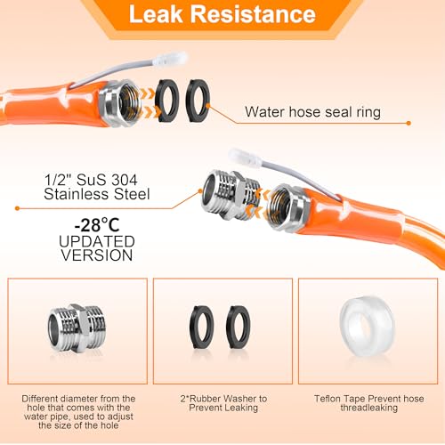 Ficstar 30FT Heated Water Hose for RV, Heated Drinking Water Hose Antifreeze to -45°F, 5/8" I.D. with 3/4" GHT Adapter, Lead and BPA Free,No Odor - Image 2