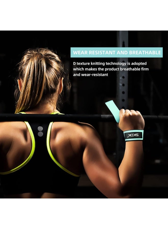 Cotton Hard Pull Wrist Lifting Straps Grips Band-Deadlift Straps with Neoprene Cushioned Wrist Padded and Anti-Skid Silicone - for Weightlifting, Bodybuilding, Xfit, Strength Training