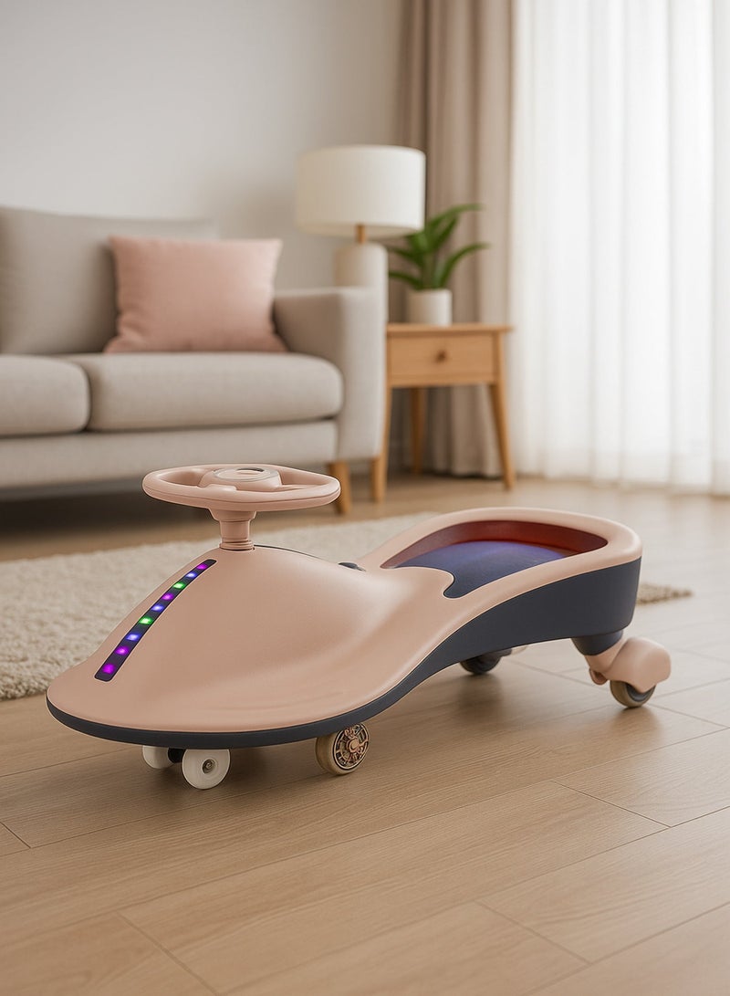 Rally Wonder Floor Car for Kids - Magic Twister Swing Ride-On Toy with Durable Wheels and Safe Handlebar - Fun Pink Play Scooter for Indoor and Outdoor Fun - Image 1