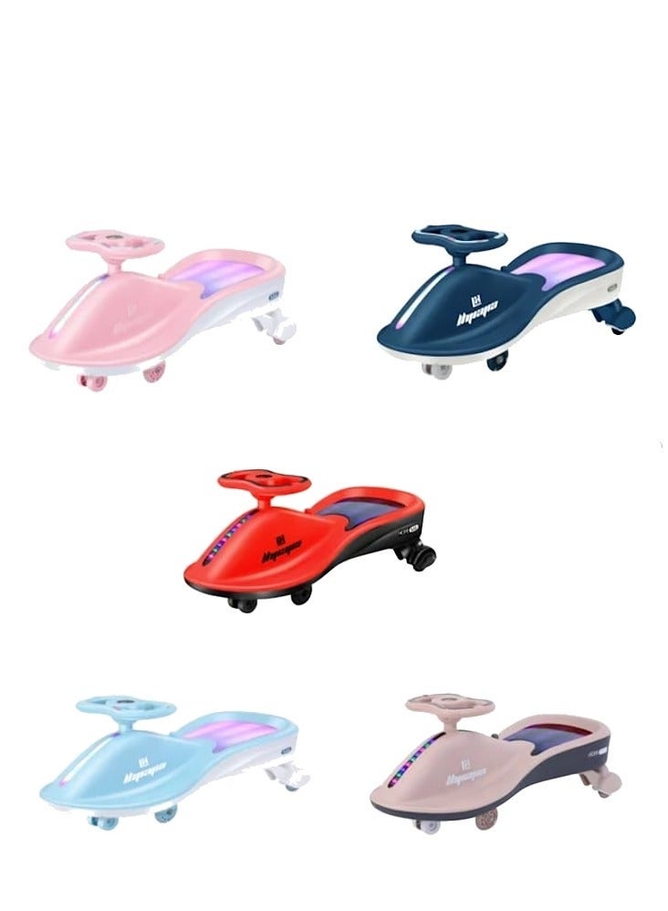 Rally Wonder Floor Car for Kids - Magic Twister Swing Ride-On Toy with Durable Wheels and Safe Handlebar - Fun Pink Play Scooter for Indoor and Outdoor Fun - Image 4