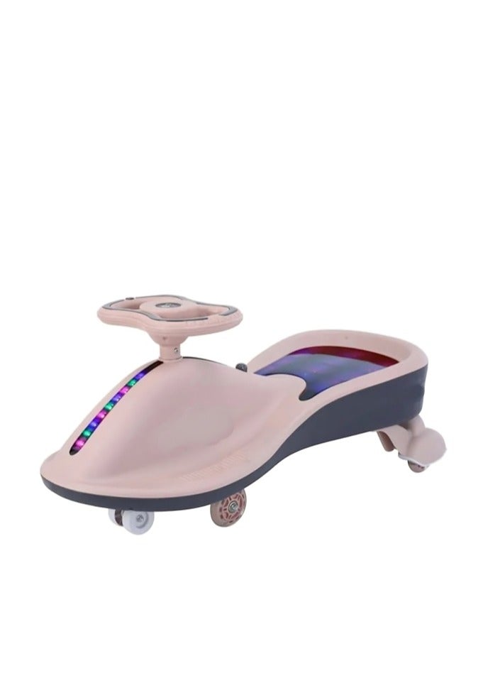 Rally Wonder Floor Car for Kids - Magic Twister Swing Ride-On Toy with Durable Wheels and Safe Handlebar - Fun Pink Play Scooter for Indoor and Outdoor Fun - Image 2