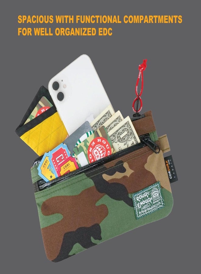 RE ROUGH ENOUGH Rough Enough Passport Wallet for Men Women Holder Cell Phone Purse Pouch with Wrist Lanyard Keychain Travel Vacation Green Camo Cordura - Image 5