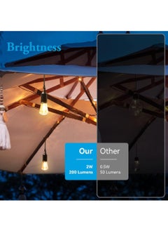 Rock Pow Battery Operated Rechargeable LED Lights Bulbs 2w 2700k Soft White,3 Light Modes with Hook for Outdoor Umbrella Lights,Patio,Waterproof Portable Cordless Light Bulb 1 Pack  - Image 5
