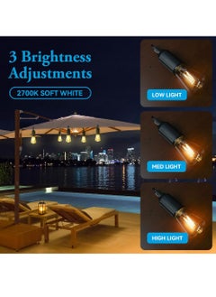 Rock Pow Battery Operated Rechargeable LED Lights Bulbs 2w 2700k Soft White,3 Light Modes with Hook for Outdoor Umbrella Lights,Patio,Waterproof Portable Cordless Light Bulb 1 Pack  - Image 3