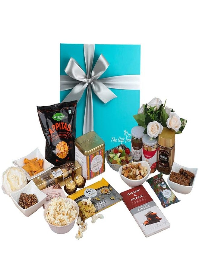 The Gift Tree سلة هدايا مميزة من ذا جيفت تري للشاي والقهوة | شوكولاتة، فواكه مجففة مشكلة، ألواح جرانولا، رقائق بيتا، ولوز مقرمش | هدية للعائلة، ذكرى الزواج، للعملاء، للنساء، للزوج والزوجة - Image 2