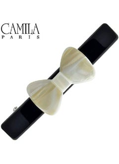CAMILA Paris Cp2244 French Hair Barrette Clip For Girls Handmade Black And White Automatic Strong Hold Grip Hair Clips For Women No Slip And Durable Styling Girls Hair Accessories Made In France  - Image 5