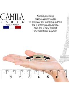 CAMILA Paris Cp2244 French Hair Barrette Clip For Girls Handmade Black And White Automatic Strong Hold Grip Hair Clips For Women No Slip And Durable Styling Girls Hair Accessories Made In France  - Image 3