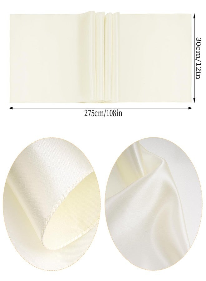 yeabwps 12 Pack Satin Table Runner 12 x 108 Inch Long Satin Table Runner for for Christmas, Birthday Parties, Banquets, Graduations, Engagements (Beige) - Image 2