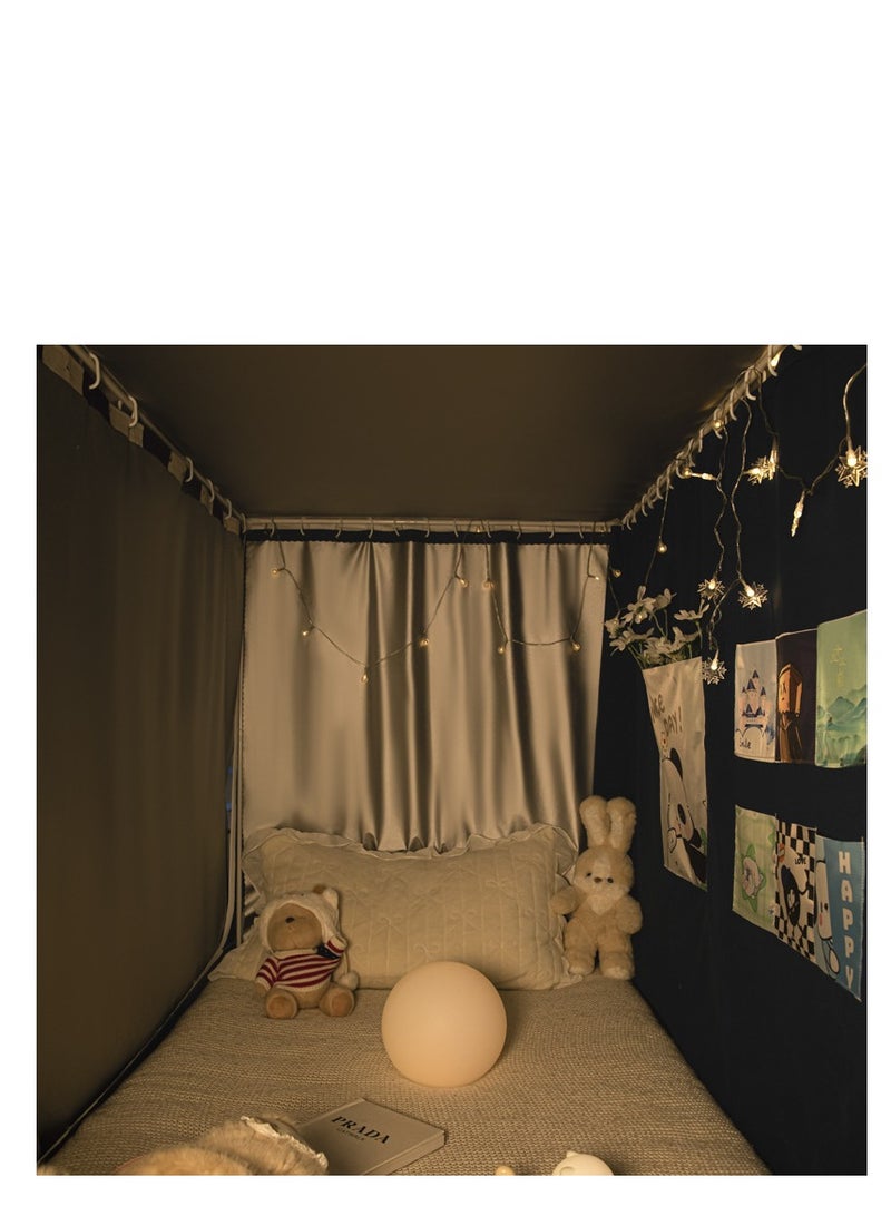 Y&D Bed Canopy Tents Curtain Blackout Curtain Single Bed Tent Curtain Student Shading Cloth Bed Canopy Mosquito Net Student Sleep Privacy Protection - Image 2