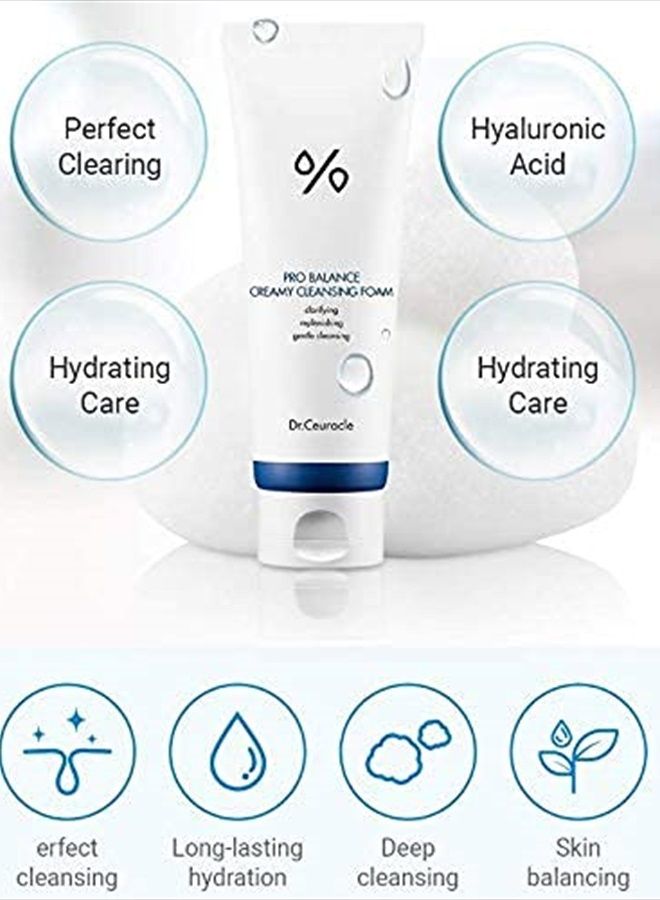Dr. Ceuracle [Dr.Ceuracle] رغوة التنظيف الكريمية Pro Balance | منظف مركب البروبيوتيك | غسول يومي للوجه ومقلص للمسام خالٍ من القسوة | منظف لطيف ومرطب للوجه | جميع أنواع البشرة بما في ذلك الحساسة | Nu - Image 4
