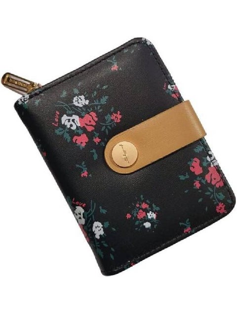 Women Printed Flowers Casual Trendy Short Wallets