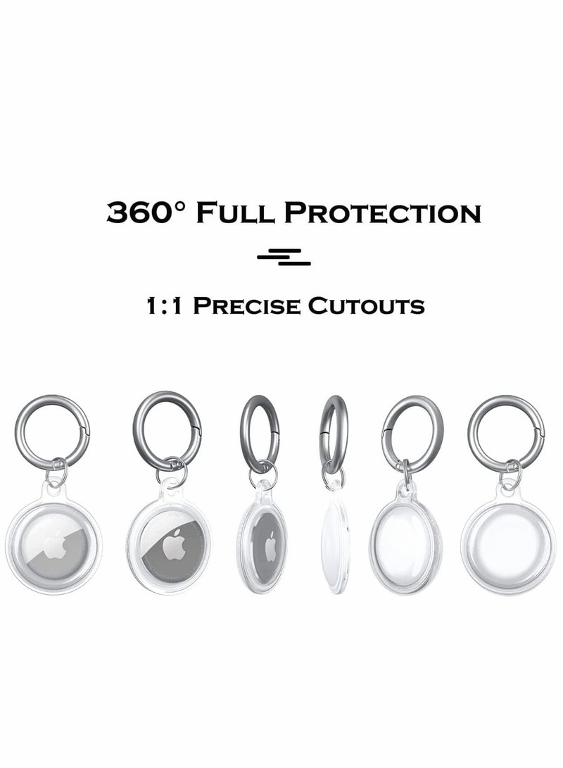Zikra 4Pcs Soft TPU Case Fit for AirTags, Anti-Scratch Protective Skin Cover with Keychain, Safety Fit for Air Tags Tracking Locator Anti-Lost Tracker Finder Protector - Image 3