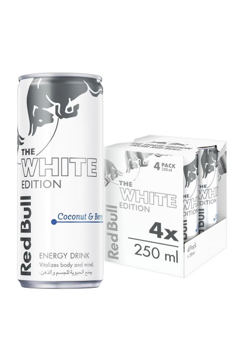 Red Bull Energy Drink White Edition 250ml ×4 Pieces