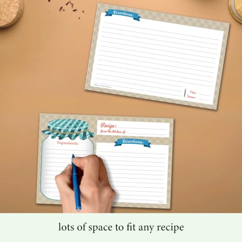 Neatz Mason Jar Recipe Cards - 50 Double Sided Cards, 4x6 inches. Thick Card Stock - Image 3