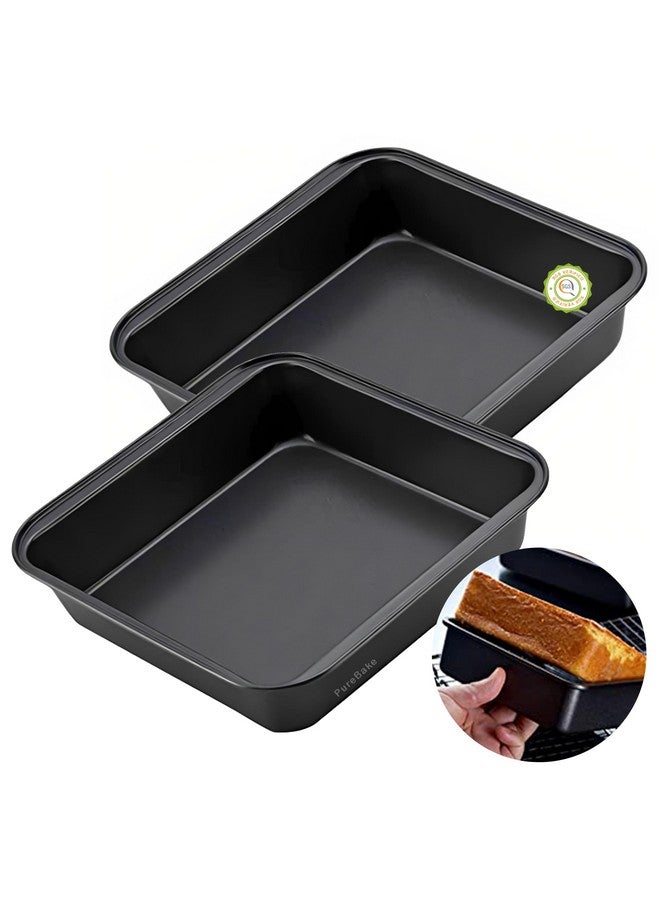 PureBake طقم قوالب كيك مربع من بيور بيك - 2 قطعة | صينية كيك مربعة | صينية كيك مربعة غير لاصقة 9 بوصة، مجموعة من 2، مجموعة أدوات الخبز من الفولاذ الكربوني - Image 1
