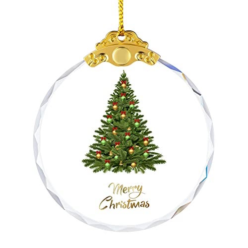 YouerCrystal Christmas Ornaments Crystal Hanging, Christmas Tree Glass Ornament Hanging Craft Collectibles for Trees Home Party Gifts - Image 1