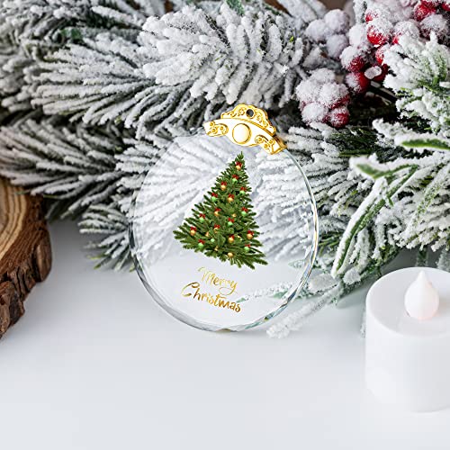 YouerCrystal Christmas Ornaments Crystal Hanging, Christmas Tree Glass Ornament Hanging Craft Collectibles for Trees Home Party Gifts - Image 2