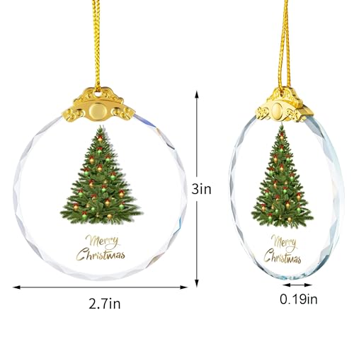 YouerCrystal Christmas Ornaments Crystal Hanging, Christmas Tree Glass Ornament Hanging Craft Collectibles for Trees Home Party Gifts - Image 3