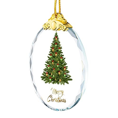 YouerCrystal Christmas Ornaments Crystal Hanging, Christmas Tree Glass Ornament Hanging Craft Collectibles for Trees Home Party Gifts - Image 5
