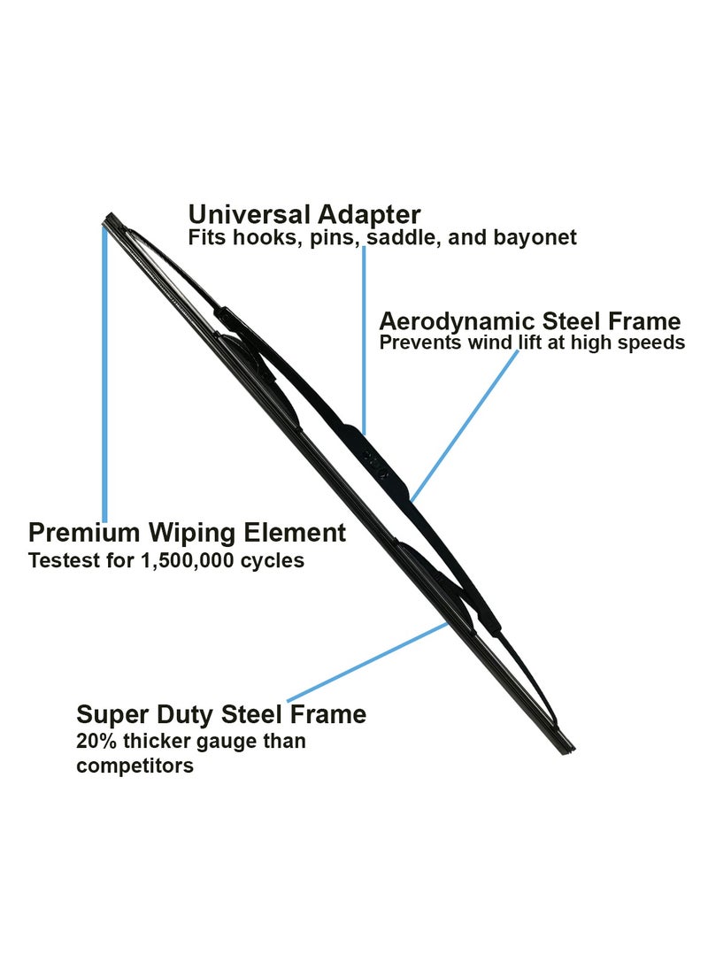 3XR - 3XR 2 Pcs Set Car Wiper Blades 22" 550mm Professional GradCar Wiper Blades - Image 1