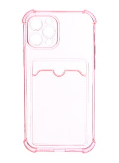 Silicone Back Phone Protection Cover With Silicone Pocket And Safety Edges For Iphone 12 Pro 6.1 - Transparent Pink
