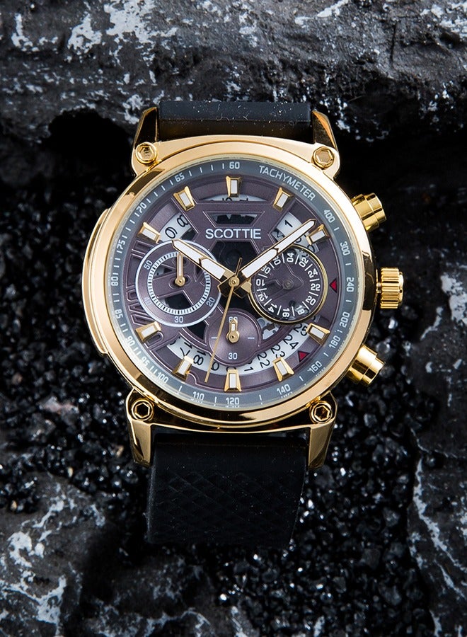 Scotties Scottie men's sports style watch, rubber strap, multi -functional waterproof quartz watch. - Image 2