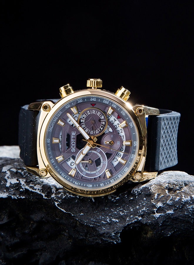 Scotties Scottie men's sports style watch, rubber strap, multi -functional waterproof quartz watch. - Image 4