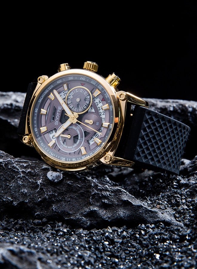 Scotties Scottie men's sports style watch, rubber strap, multi -functional waterproof quartz watch. - Image 5