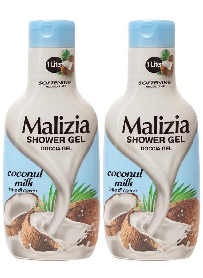 Malizia Shower Gel Coconut Milk 2x1000ml - Image 1